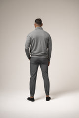 ALESSIO ZIPPER TOP HEATHER GREY