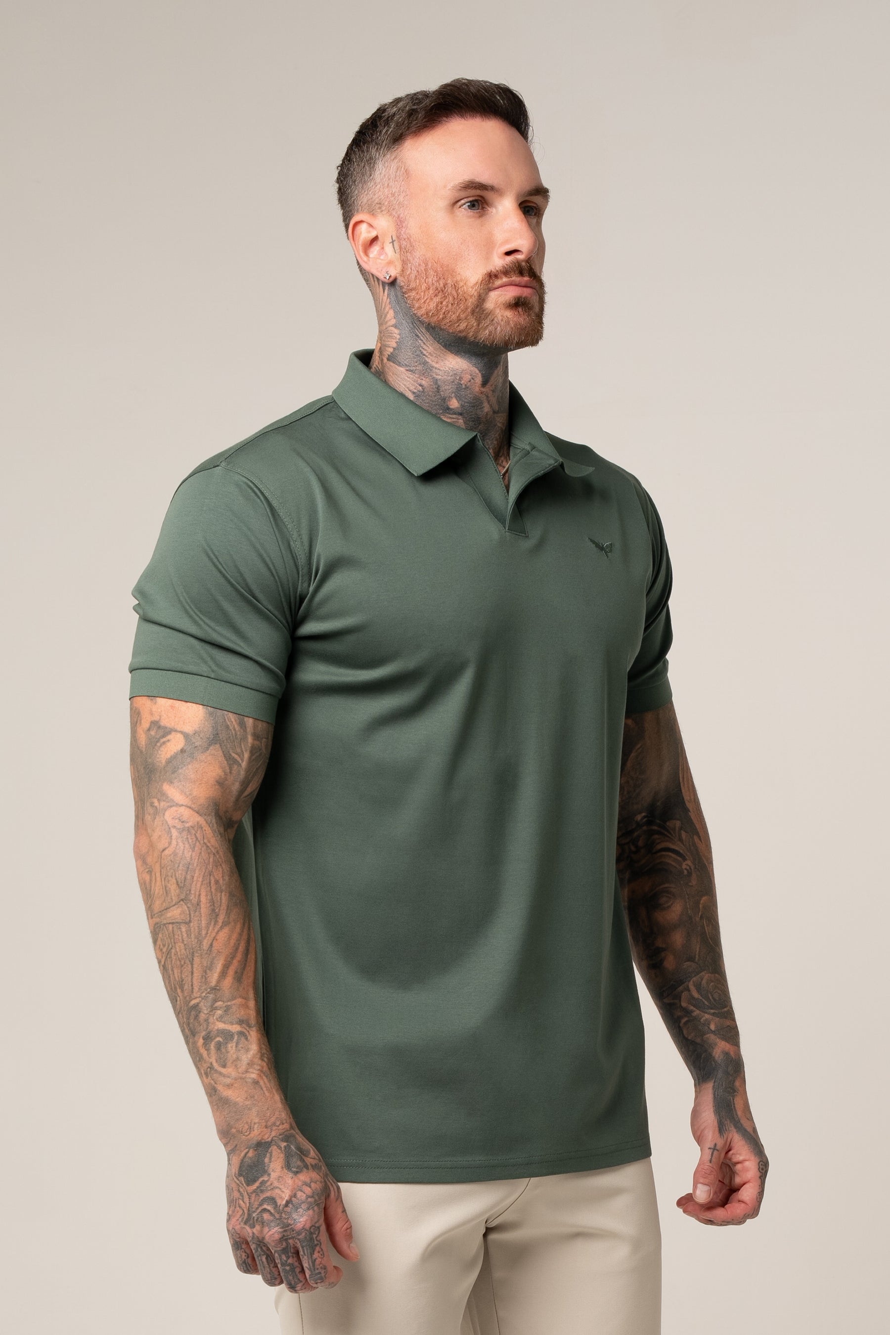 LORENZO PIMA COTTON POLO IN GREEN