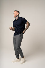 LORENZO PIMA COTTON POLO IN DARK BLUE