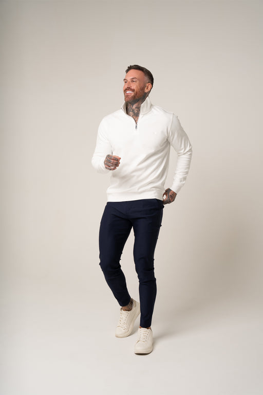 Alessio Quarter-Zip | Bianco Assoluto