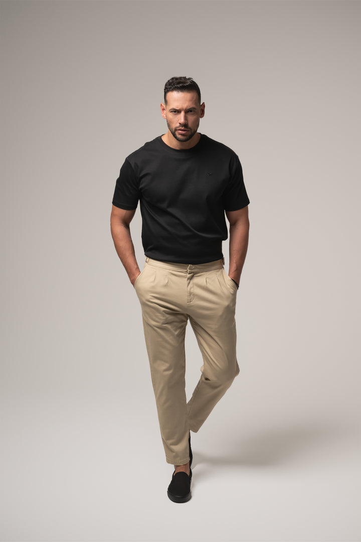 RICO Side buckle TROUSERS in BEIGE