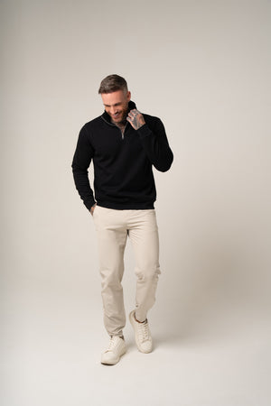 Alessio Quarter-Zip | Nero Profondo