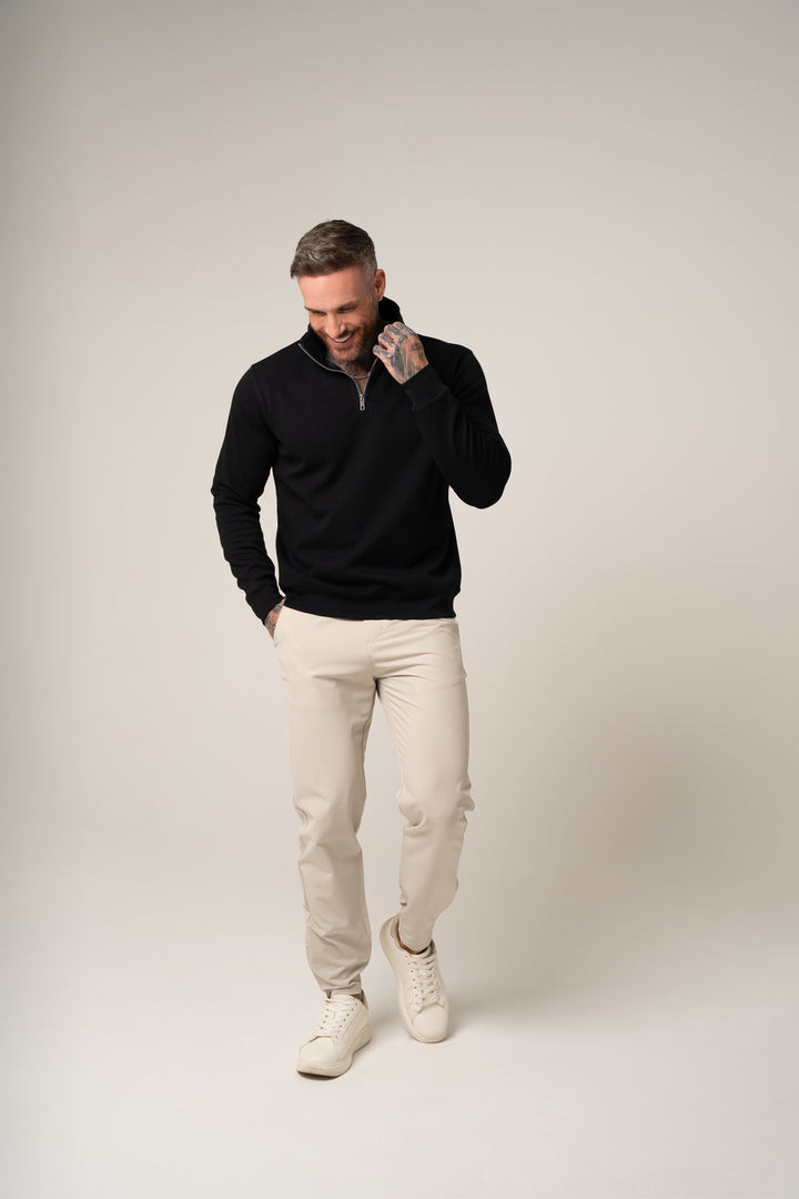ALESSIO ZIPPER TOP BLACK
