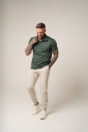 LORENZO PIMA COTTON POLO IN GREEN