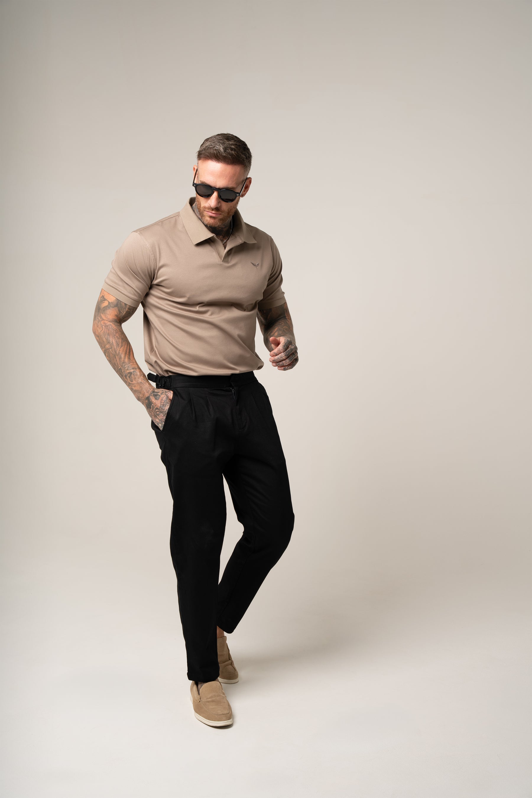 RICO Side buckle TROUSERS in BLACK