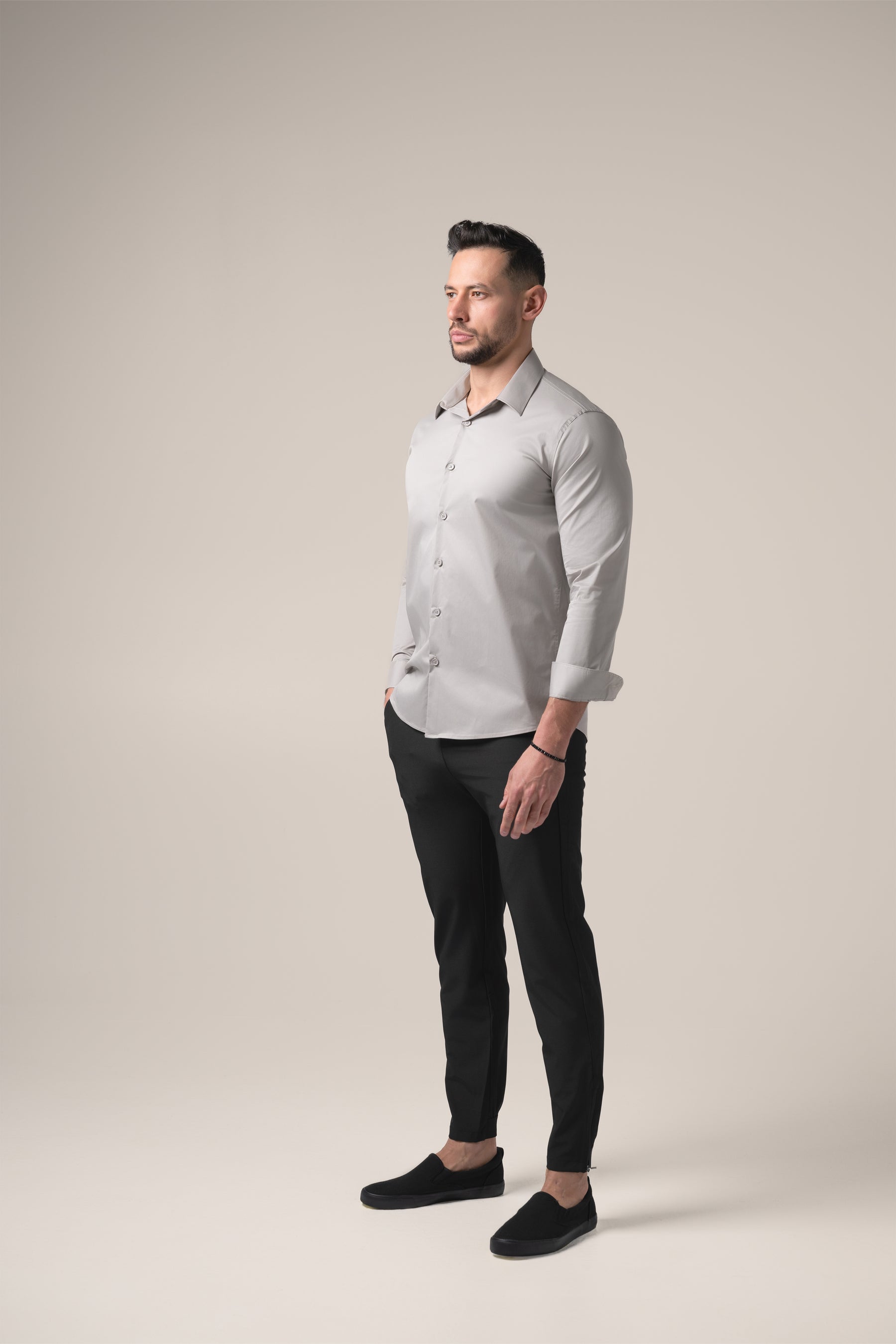 Stefano Performance Shirt | Grigio Pietra