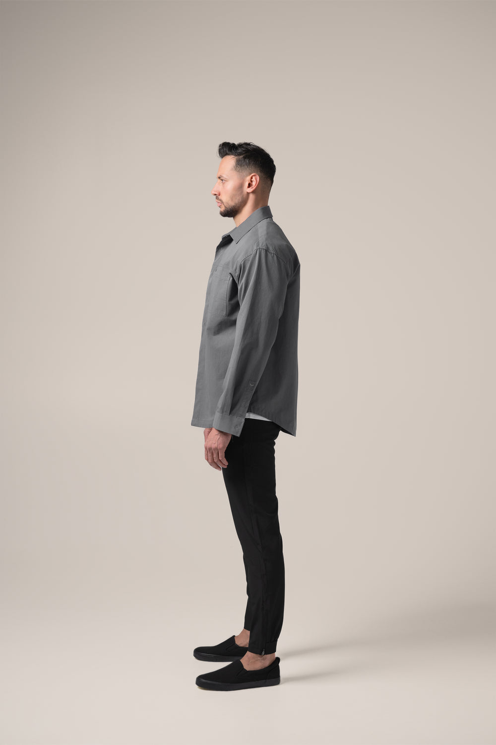 Paolo Utility Overshirt | Grigio Pietra