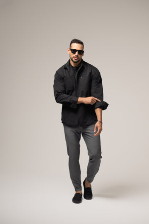 Paolo Utility Overshirt | Nero Profondo
