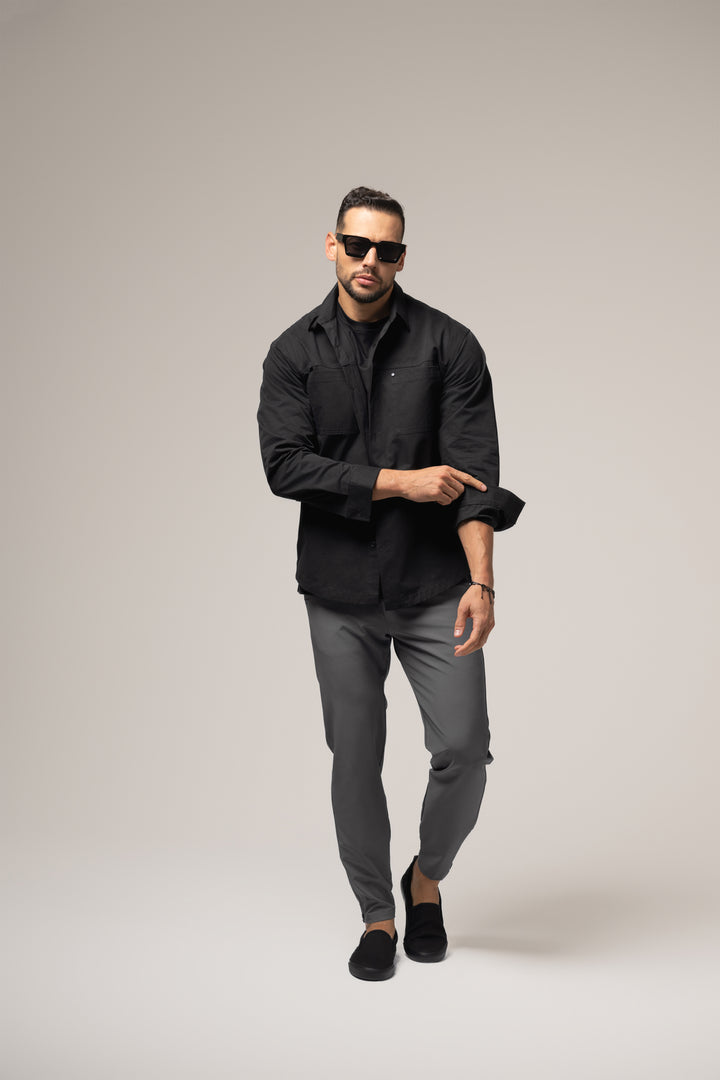 PAOLO OVERSHIRT in BLACK