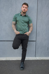 LORENZO PIMA COTTON POLO in Green