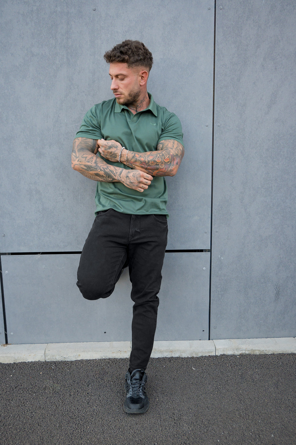 LORENZO PIMA COTTON POLO in Green