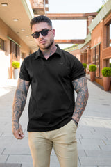 Polo de algodón Pima Lorenzo en negro