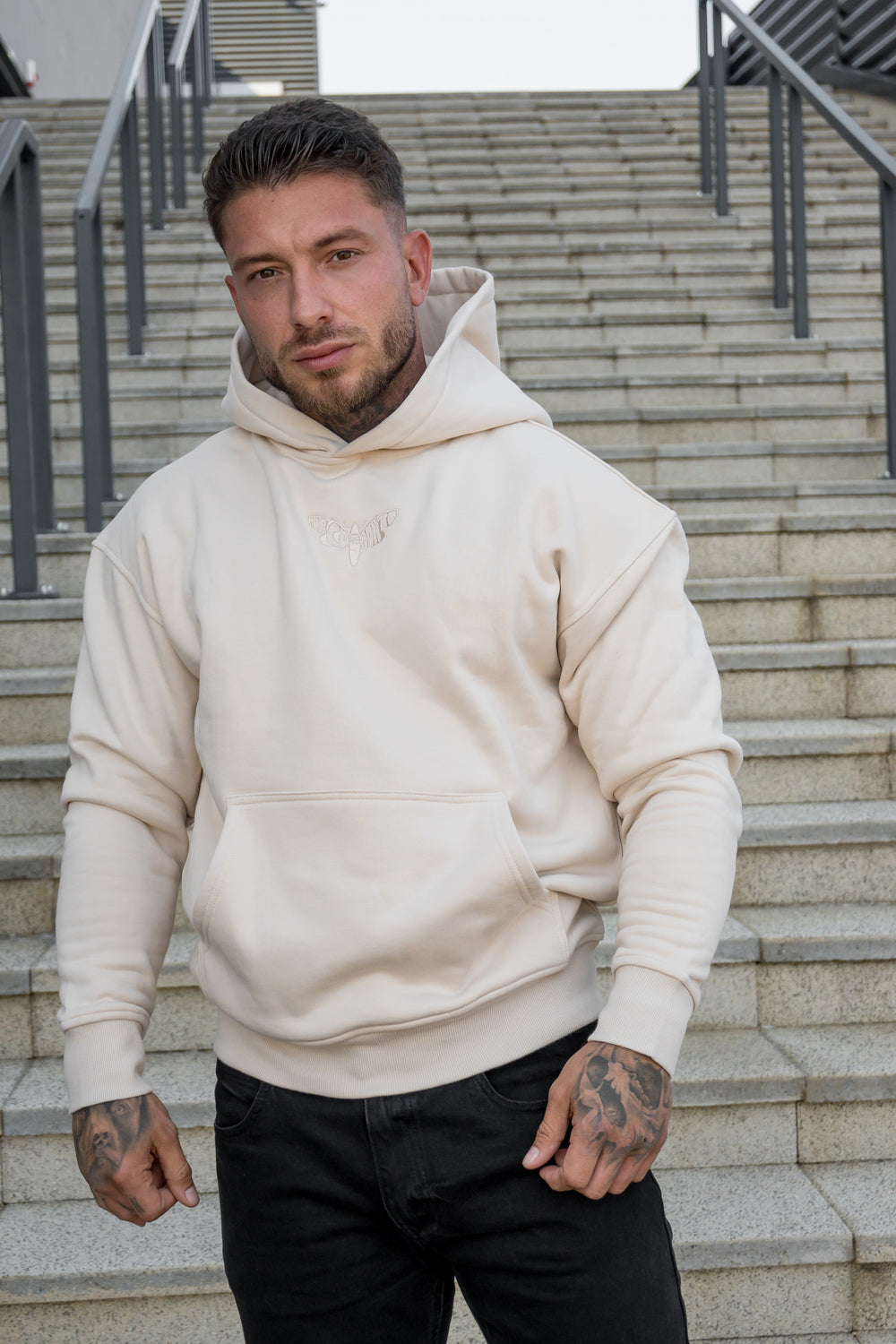 Sweat à capuche Luca beige