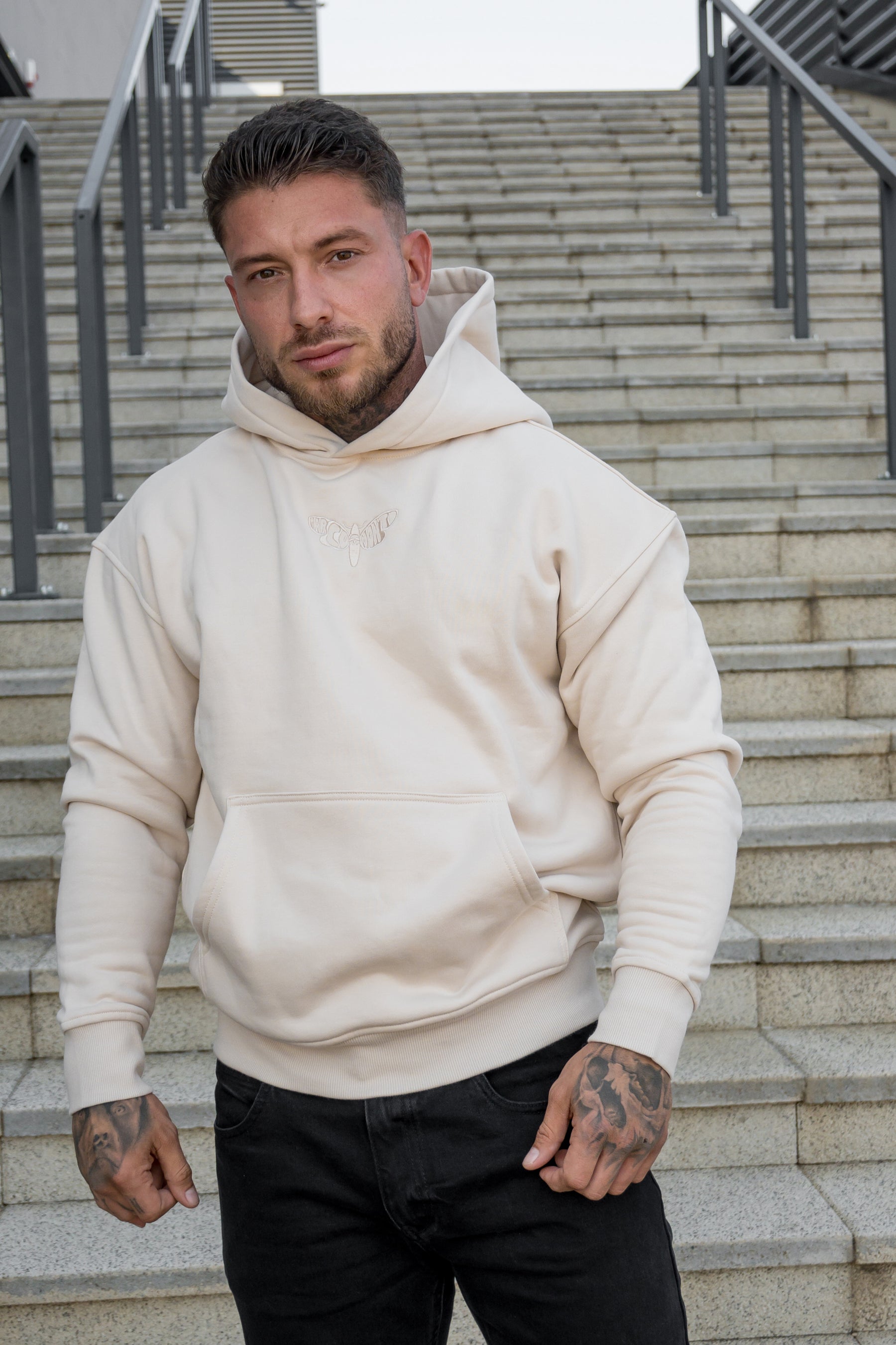 Sweat à capuche Luca beige