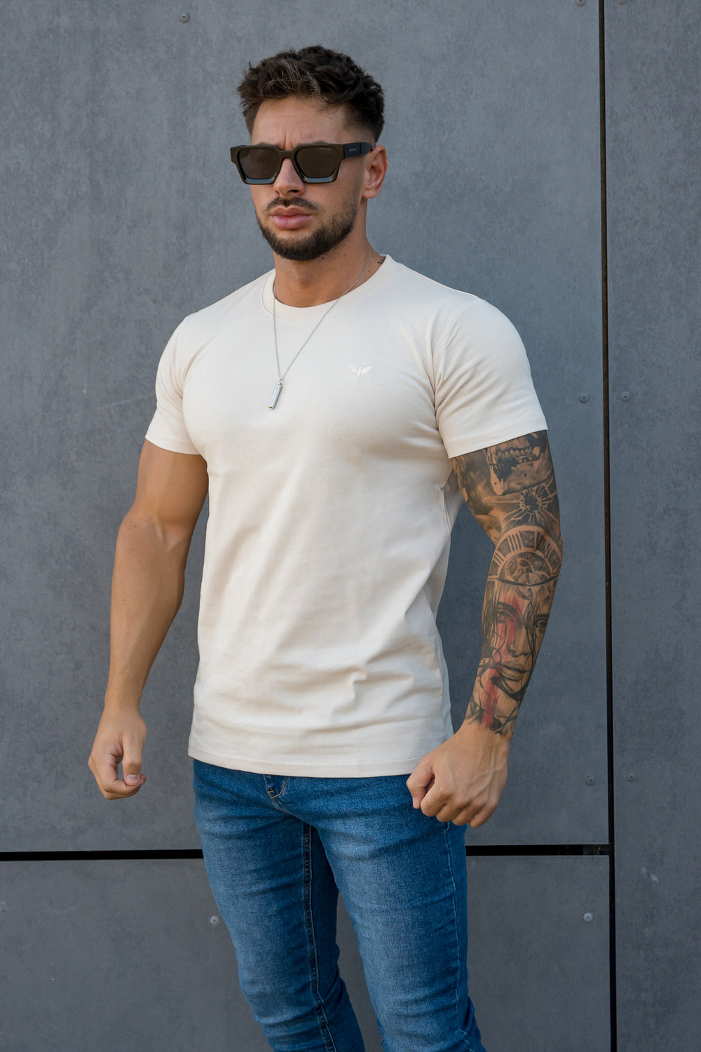 CAMISETA DE ALGODÓN PIMA EN KHAKI
