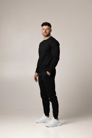 Marcello Heavyweight Crewneck | Nero Profondo