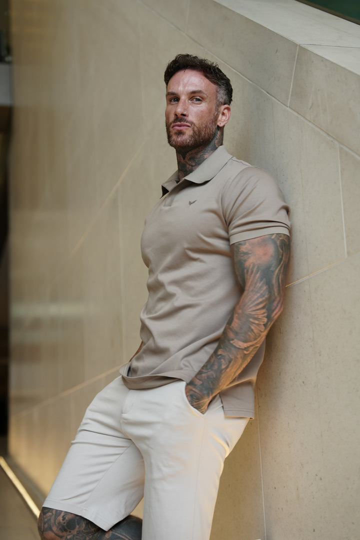 LORENZO PIMA COTTON POLO IN BEIGE