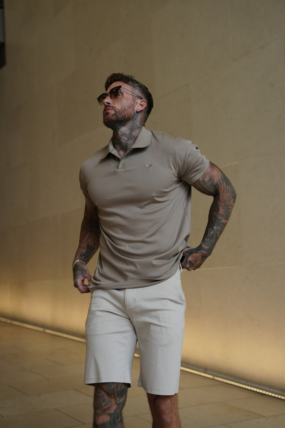 Polo de algodón Pima Lorenzo en beige
