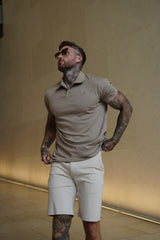 Polo de algodón Pima Lorenzo en beige