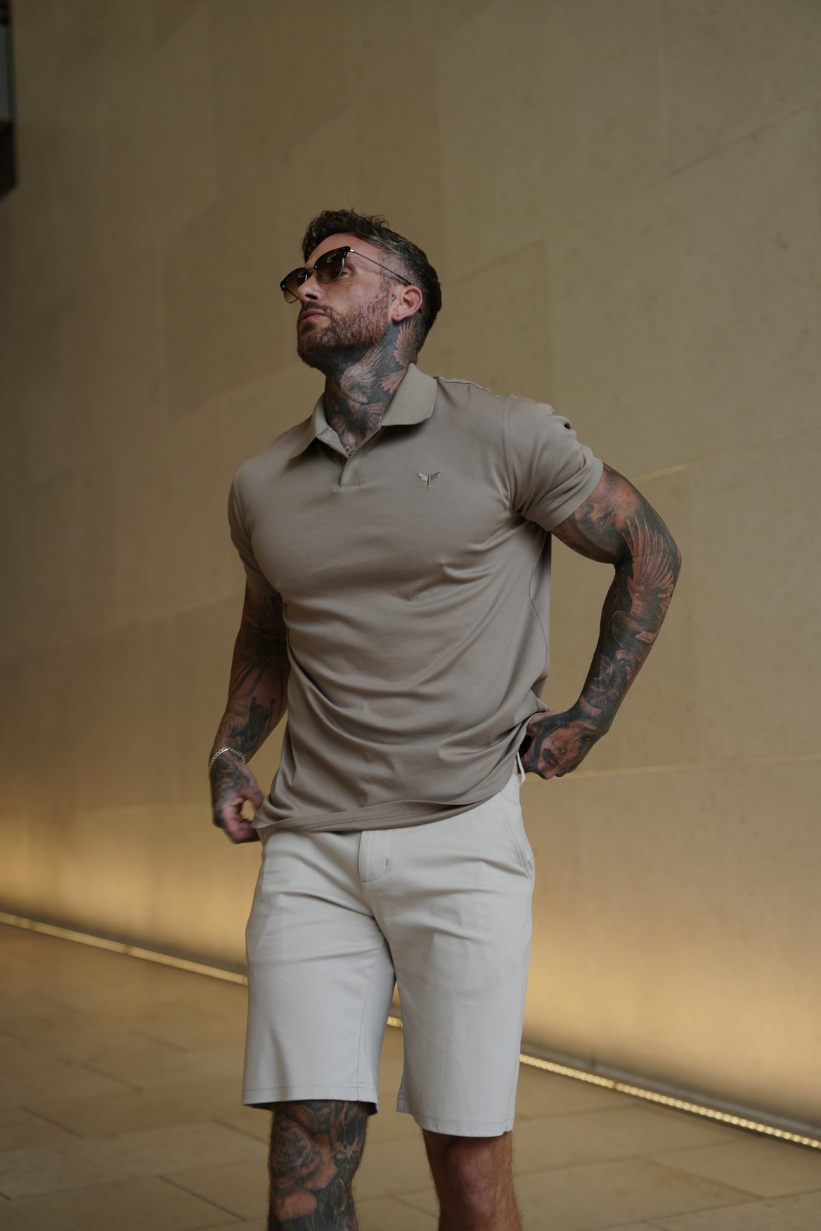 Polo de algodón Pima Lorenzo en beige