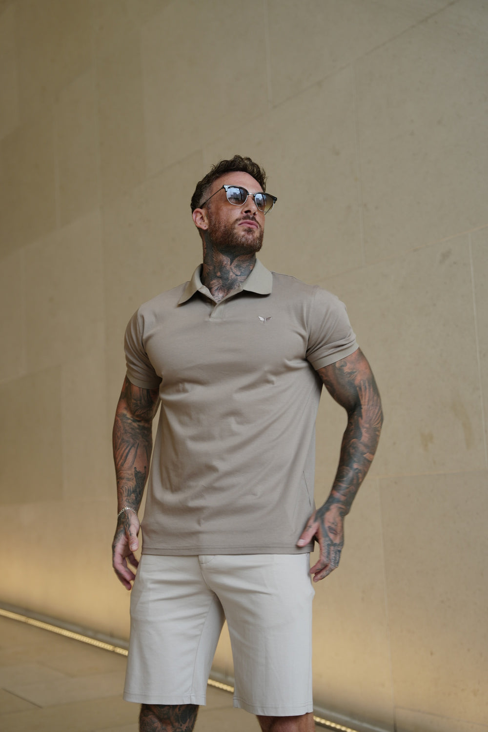 Polo de algodón Pima Lorenzo en beige
