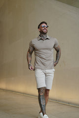 Polo de algodón Pima Lorenzo en beige