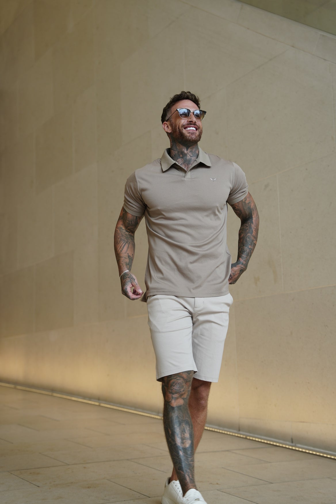 Polo de algodón Pima Lorenzo en beige