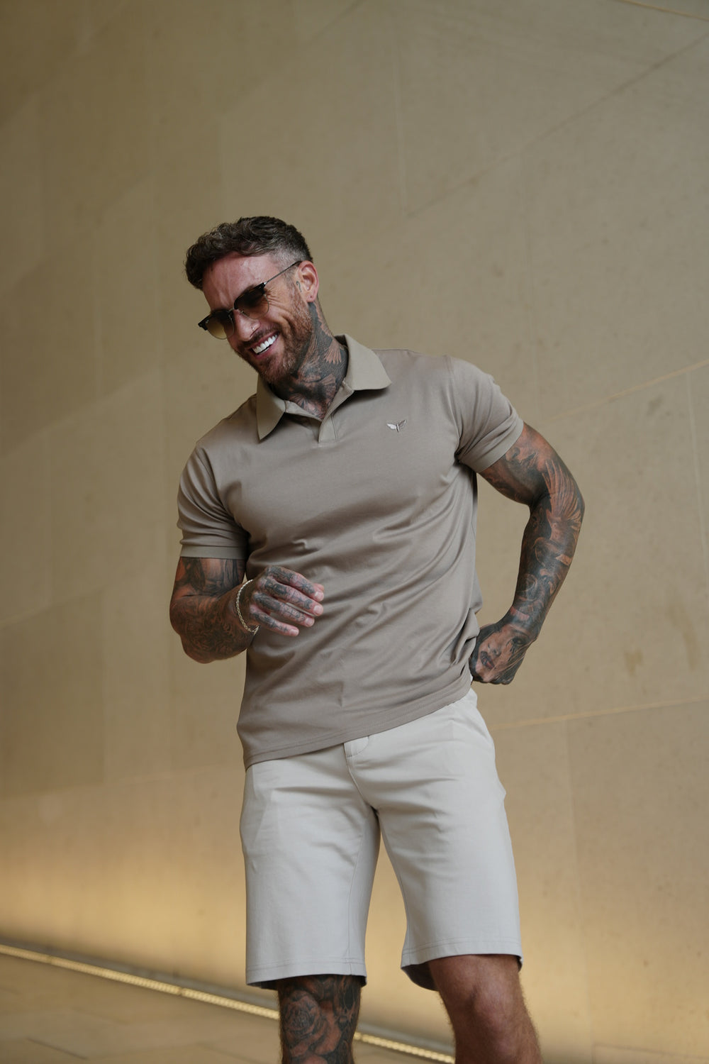 Polo de algodón Pima Lorenzo en beige