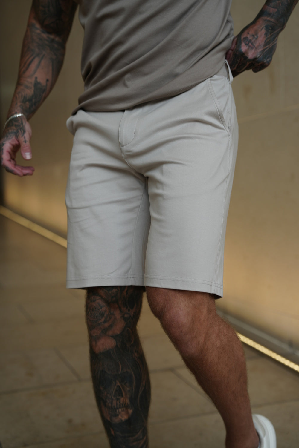 VITTORIO SHORTS AUS PIMA-BAUMWOLLE BEIGE