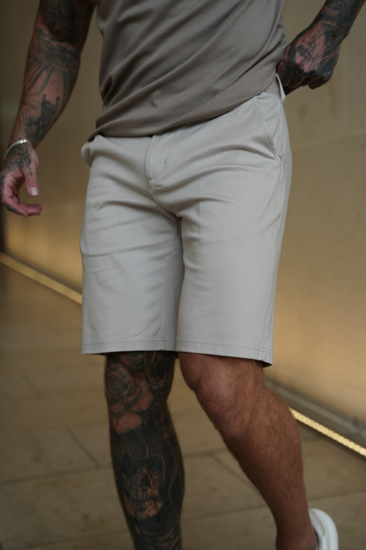 SHORT VITTORIO EN COTON PIMA BEIGE