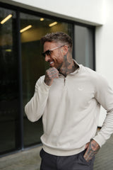 ALESSIO TOP CON CREMALLERA BEIGE - GRIS