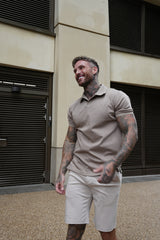 Polo de algodón Pima Lorenzo en beige