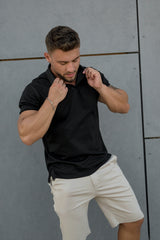 Polo de algodón Pima Lorenzo en negro
