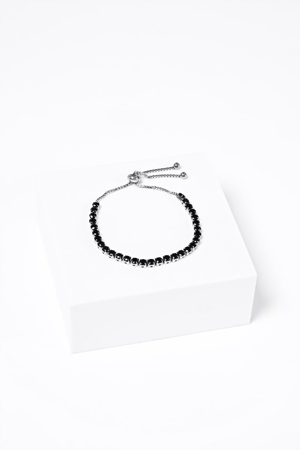 Vanguard Silver Bracelet (Men’s Black Zirconia)