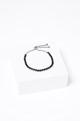 Vanguard Silver Bracelet (Men’s Black Zirconia)
