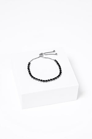 Vanguard Silver Bracelet (Men’s Black Zirconia)