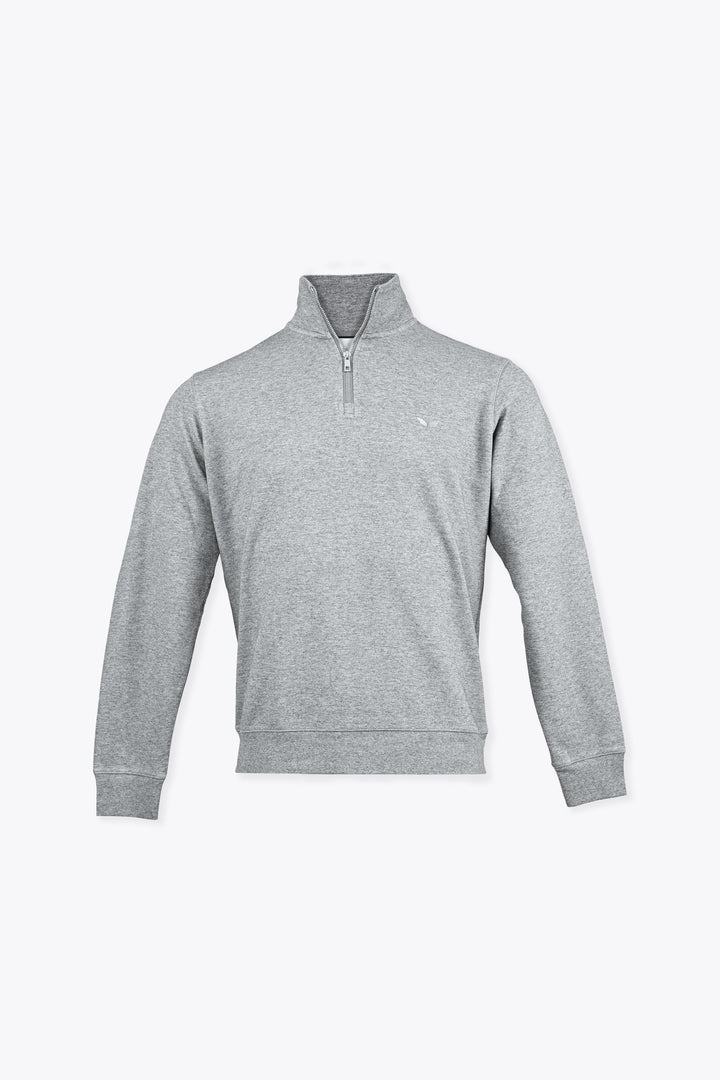 ALESSIO ZIPPER TOP HEATHER GREY
